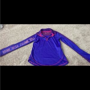 Under Armour Girls Long Sleeve Quarter Zip Size Youth Medium Vibrant Purple